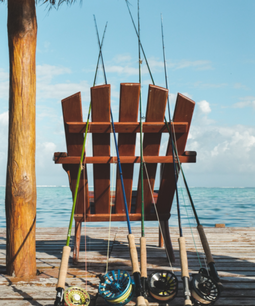 poles on a chair