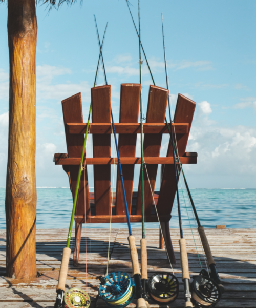 poles on a chair