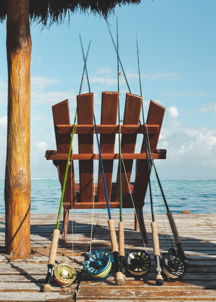 poles on a chair